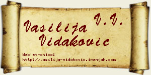 Vasilija Vidaković vizit kartica